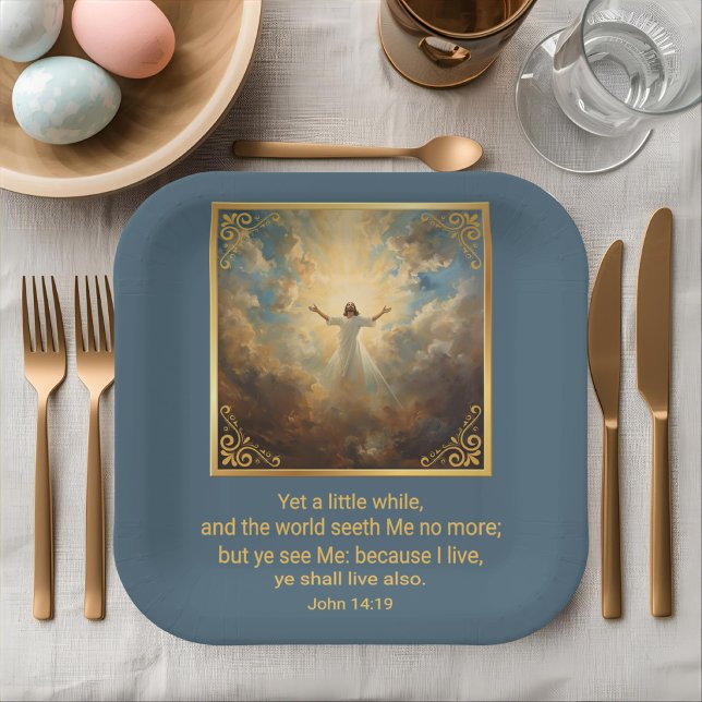 Assiettes En Carton Pâques Résurrection Religieux  (Créateur téléchargé)