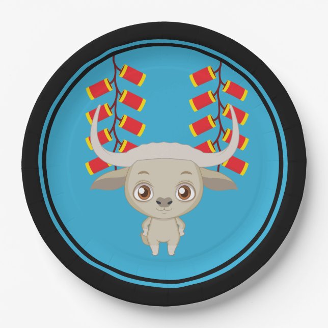 Assiettes En Carton Paquet chinois pour le Nouvel An (Devant)