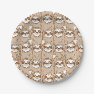 Assiettes En Carton Paresses et motif de café