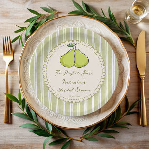 Assiettes En Carton Parfait ensemble rayure verte sauge poire douche d