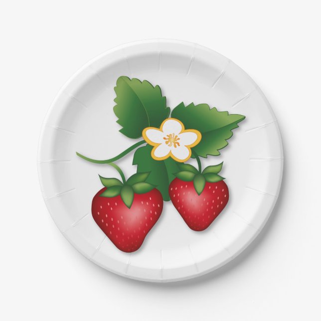 Assiettes En Carton Parfait pour tarte aux fraises ou gâteau aux frais (Devant)