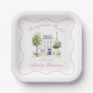 Assiettes En Carton Paris Baby shower Café Parisien Tea Party