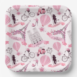 Assiettes En Carton Paris Floral