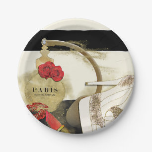 Assiettes En Carton Paris Parfum Parfum Roses Talons & Rouge à Lèvres