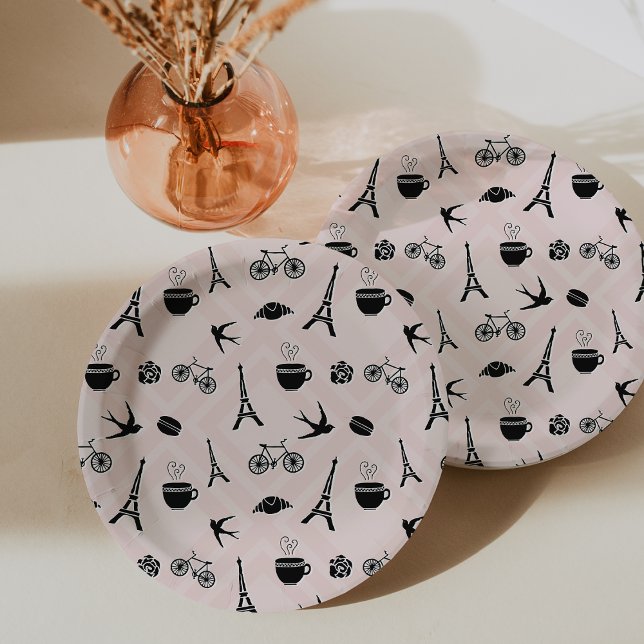 Assiettes En Carton Paris Romance (Créateur téléchargé)