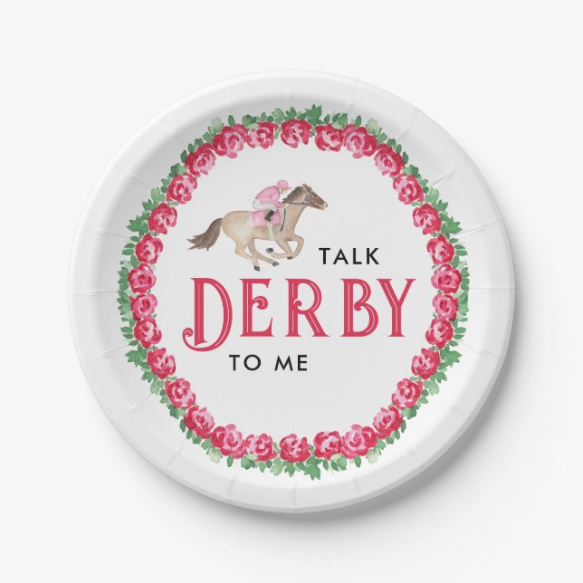Assiettes En Carton Parle Derby | Mariage Derby Shower de course de ch (Devant)
