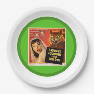 Assiettes En Carton Parodie d'écureuil de l'espace extra-atmosphérique