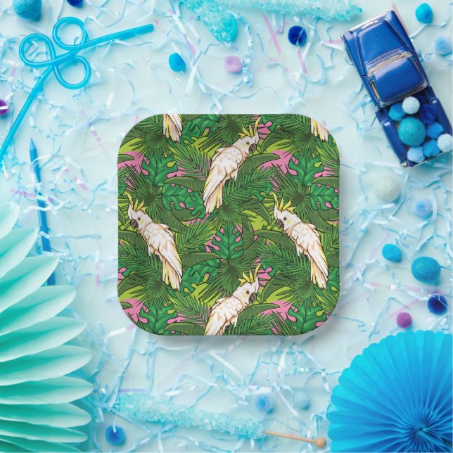 Assiettes En Carton Parrot Pattern (Fête)