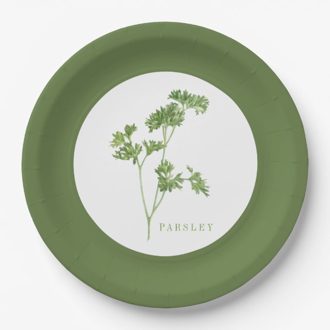 Assiettes En Carton PARSLEY FRAIS - Plaques de papier rond de 9 po - V (Devant)