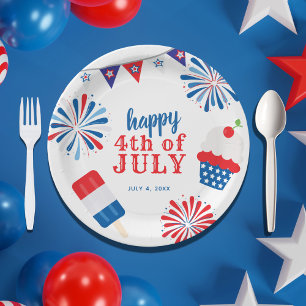 Assiettes En Carton Parti 4 juillet patriotique