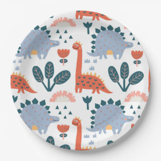 Assiettes En Carton Parti Anniversaire de enfant de Cute Dinosaur