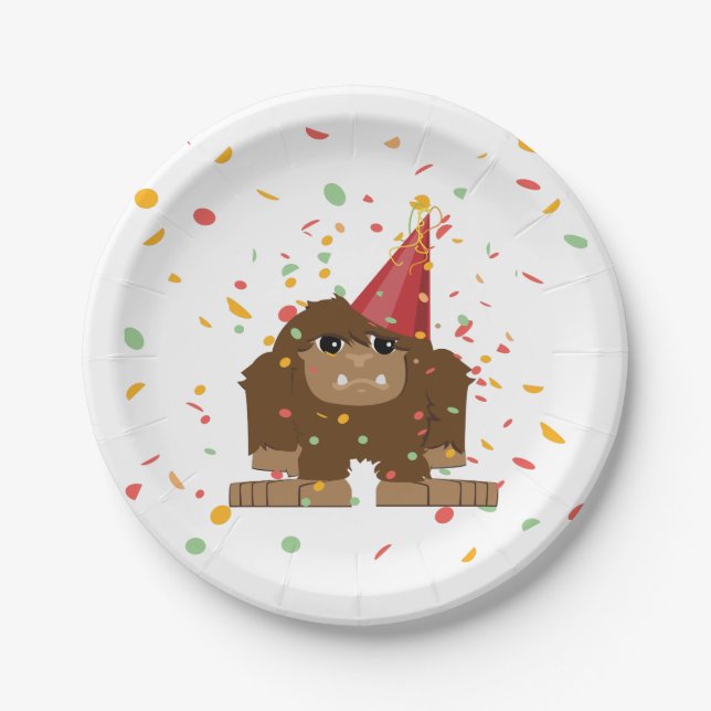 Assiettes En Carton Parti Confetti Sasquatch Bigfoot (Devant)