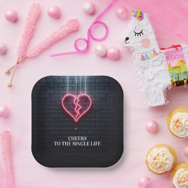 Assiettes En Carton Parti de divorce cardiaque cassé (Fête)