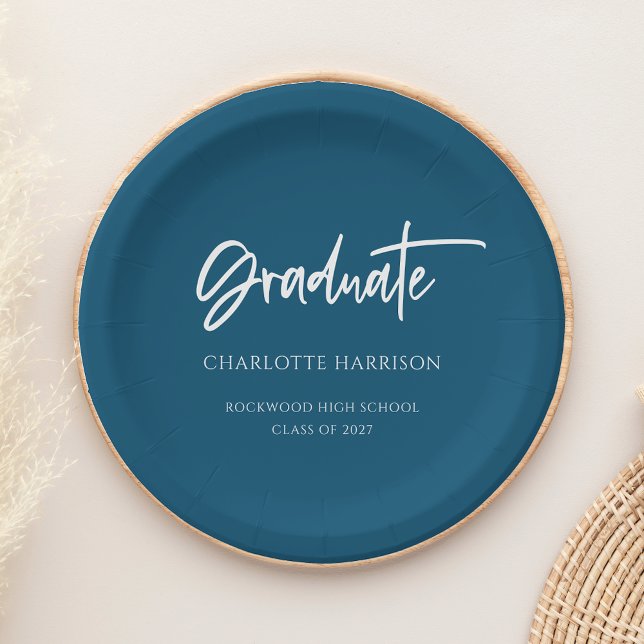 Assiettes En Carton Parti de graduation de la Marine et du Script mode (Créateur téléchargé)