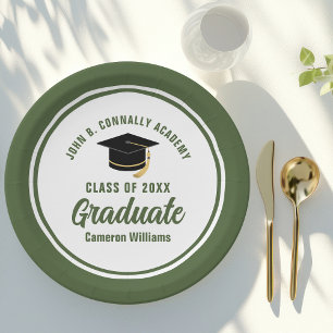 Assiettes En Carton Parti de graduation militaire de l'Armée verte