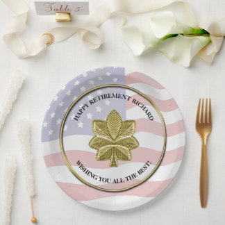 Assiettes En Carton Parti de retraite militaire personnalisé
