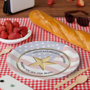 Assiettes En Carton Parti de retraite militaire personnalisé