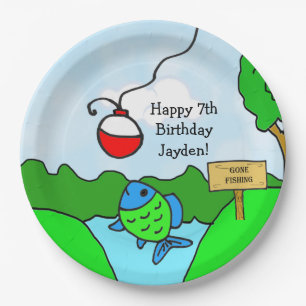 Assiettes En Carton Parti Fishing Boy's Birthday Party