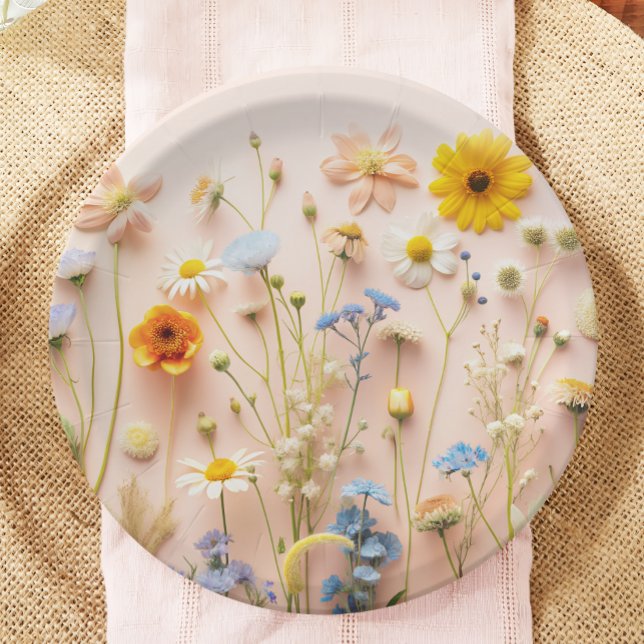 Assiettes En Carton Parti fleur sauvage (Créateur téléchargé)