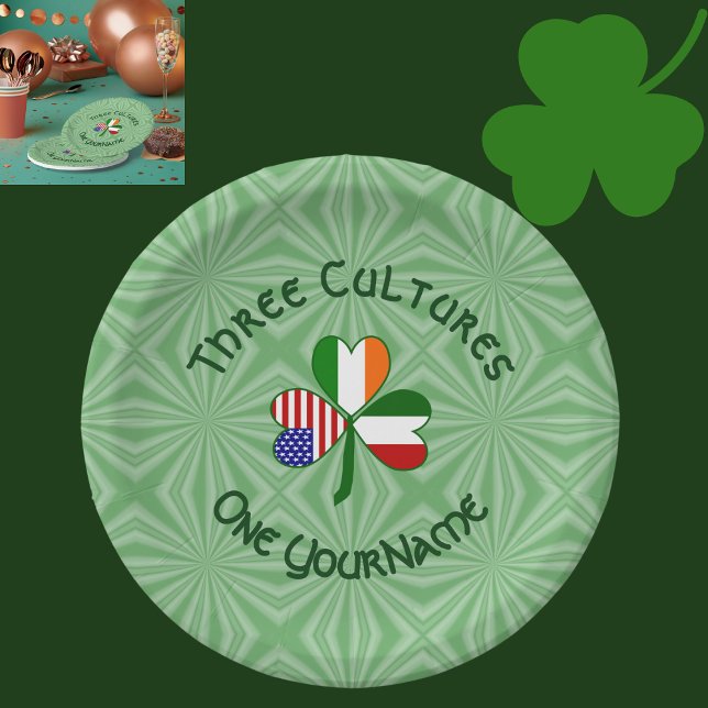 Assiettes En Carton Parti personnalisé Shamrock irlandais-américain (Créateur téléchargé)