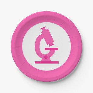Assiettes En Carton Parti scientifique du microscope rose
