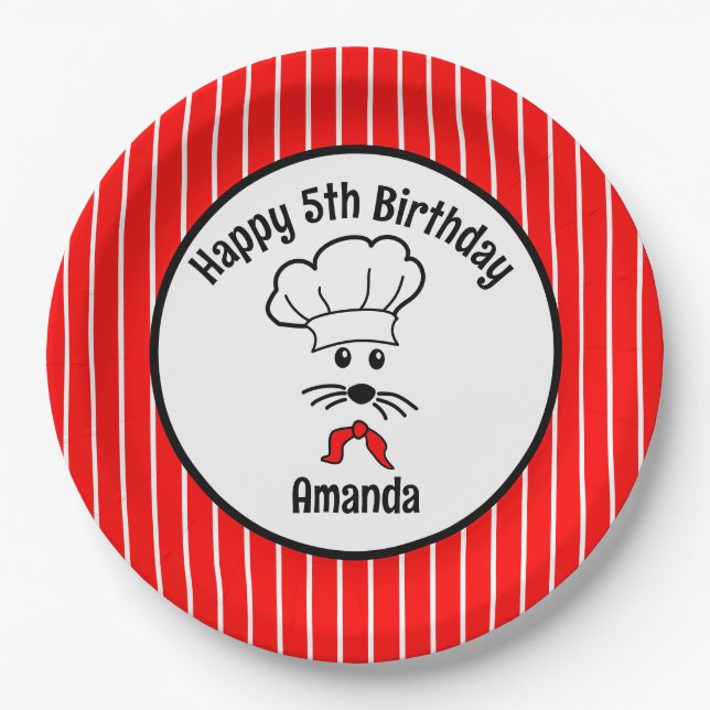 Assiettes En Carton Partie Baker de petite souris personnalisable (Devant)