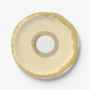 Assiettes En Carton Partie crème jaune de beignet de plaques à papie