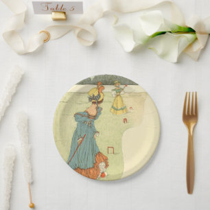 Assiettes En Carton Partie de croquet vintage pour dames victoriennes