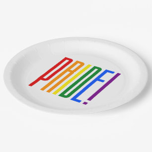 Assiettes En Carton Partie de la typographie LGBTQ de drapeau