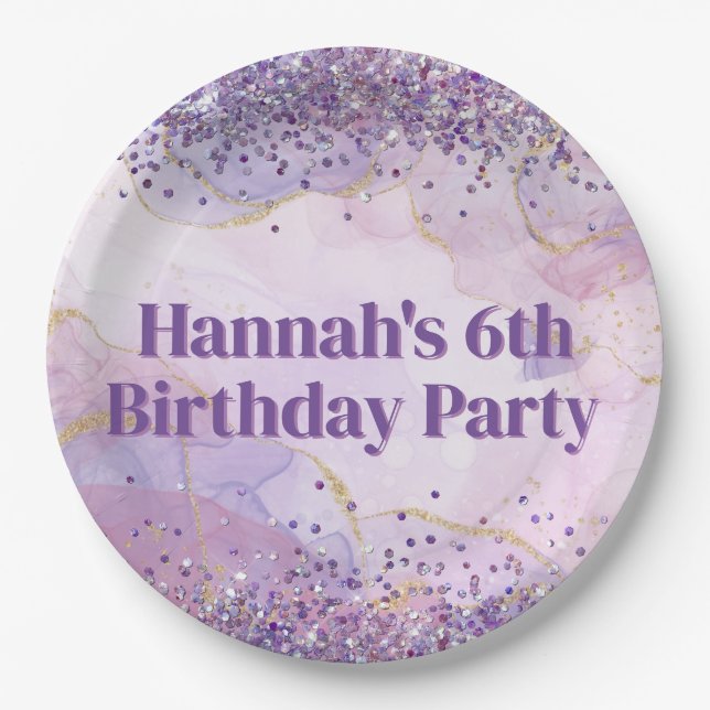 Assiettes En Carton Partie de peinture à l'aquarelle Abstraite (Devant)