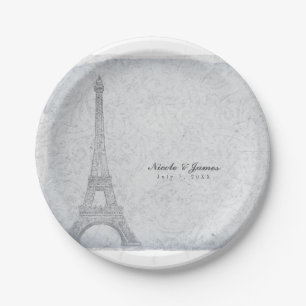 Assiettes En Carton Partie de réception vintage de mariage de Tour