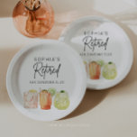 Assiettes En Carton Partie de retraite Drôle Plaques de papier Drôle D<br><div class="desc">Célébrez le prochain chapitre en style avec cette collection minimaliste moderne de Cocktail Retraite Party! Idéal pour rendre hommage à tous ceux qui entrent dans le monde passionnant de la retraite, ce design est doté d'une police de caractères chic et manuscrite associée à trois cocktails d'aquarelle vibrants. Qu'il s'agisse de...</div>