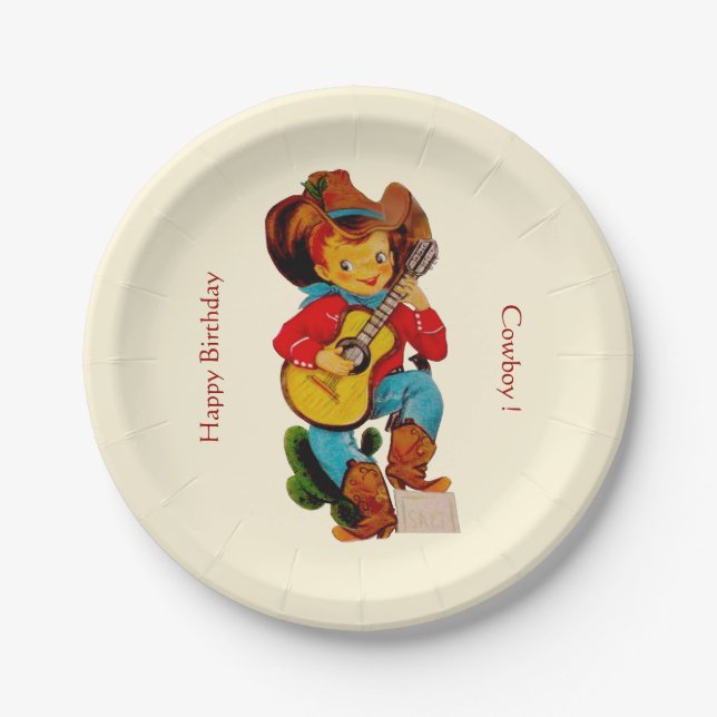 Assiettes En Carton Partie d'enfant de cowboy (Devant)