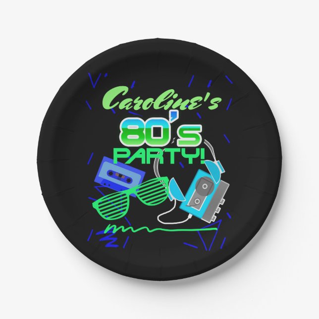 Assiettes En Carton partie d'enregistreur à cassettes 80s (Devant)