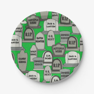 Assiettes En Carton Partie drôle de pierres tombales de Halloween