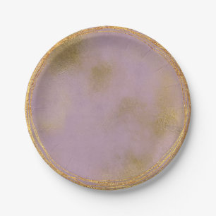 Assiettes En Carton Partie en verre pourpre lilas VIP d'or abstrait
