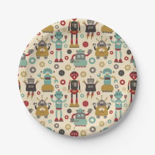 Assiettes En Carton Partie orientée mignonne et d'amusement de rétro