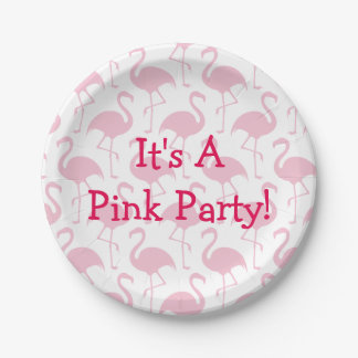 Assiettes En Carton Partie rose de Flamant rose