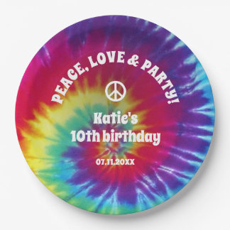 Assiettes En Carton Partie super de hippie de colorant de cravate