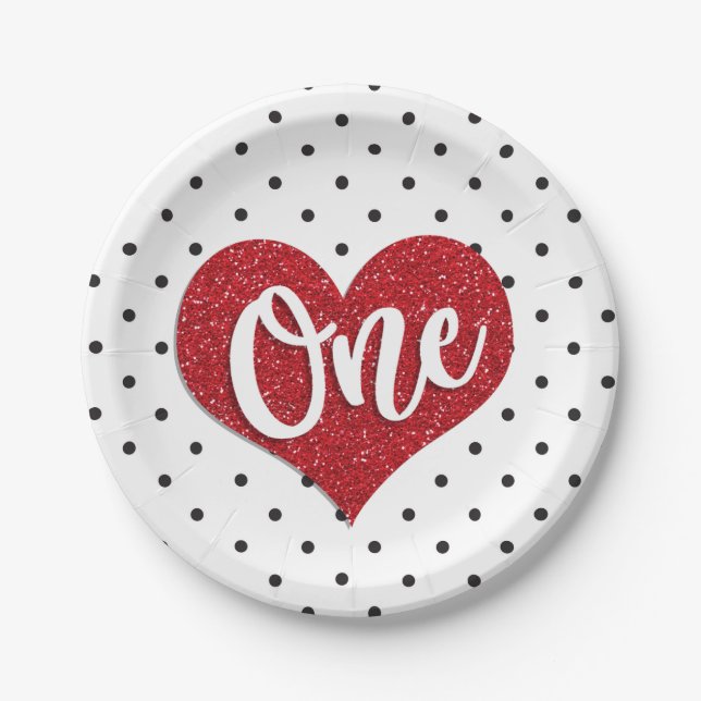 Assiettes En Carton Parties scintillant-amoureuse Valentines Premier a (Devant)
