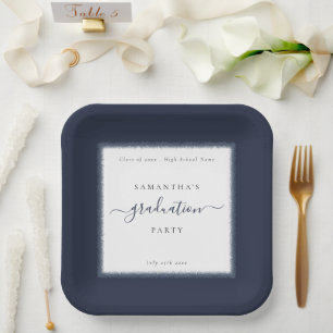 Assiettes En Carton Parties scintillant bleu marine Nom du cadre Année