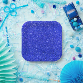 Assiettes En Carton Parties scintillant Bleue