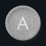 Assiettes En Carton Parties scintillant d'argent et Monogramme étincel<br><div class="desc">Parties scintillant Argent Faux et Sparkle Elegant Anniversaire ou Bachelorette Plaques de fête. Ces Plaques de fête d'anniversaire peuvent être customisées pour inclure votre nom initial et prénom. Ce serait aussi un grand moment pour une fête du 25e anniversaire.</div>