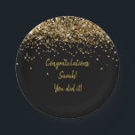 Assiettes En Carton Parties scintillant de la partie de graduation Bla<br><div class="desc">plaque papier de la fête de graduation personnalisée,  noir et or rond pétillant,  scintillant parties scintillant célébration 2025,  classe de grad personnalisée de 2024,  baccalauréat phd école secondaire uni,  baccalauréat sciences infirmières diplôme collégial 2026,  maîtrise mba droit docteur,  infirmière praticienne professeur cpa md,  doctorat soutien</div>