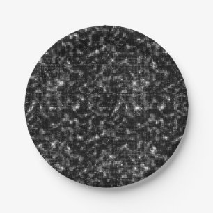 Assiettes En Carton Parties scintillant des séquences noires vide