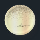 Assiettes En Carton Parties scintillant d'or Monogramme métallique Nom<br><div class="desc">Gold Faux Foil Metallic Sparkle Parties scintillant brossé Métal Monogramme Nom et Plaques de partie initiale. Cela rend le cadeau parfait pour 16 ans,  mariage,  douche nuptiale,  anniversaire,  baby shower ou bachelorette pour quelqu'un qui aime le luxe glam et les styles chic.</div>