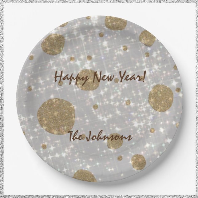 Assiettes En Carton Parties scintillant festive Bonne année (See the whole collection here: https://www.zazzle.com/collections/happy_new_year-119238386501833222?)