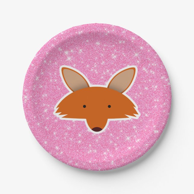 Assiettes En Carton Parties scintillant Fox (Devant)