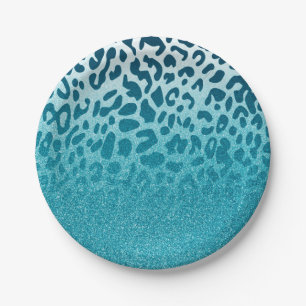 Assiettes En Carton Parties scintillant Leopard