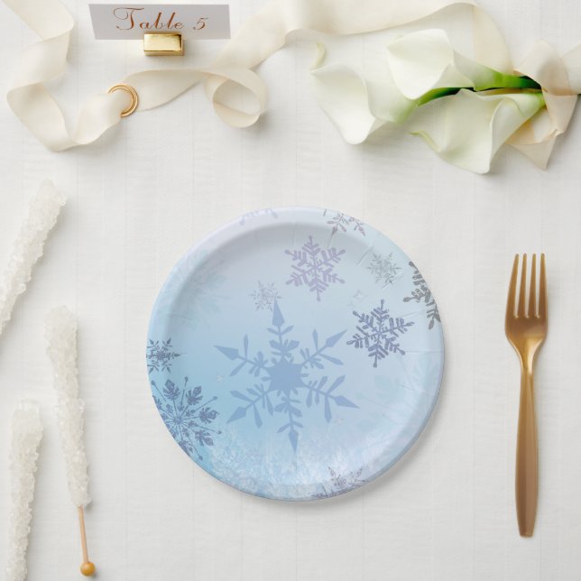 Assiettes En Carton Parties scintillant Snowflake Snowflake Mountain H (Mariage)